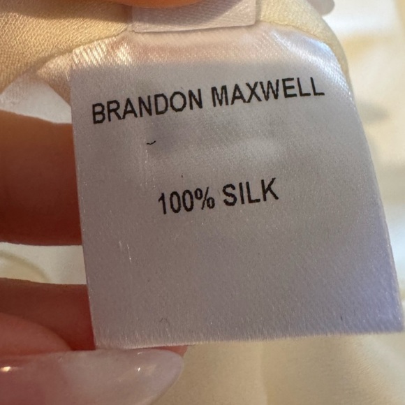 BRANDON MAXWELL The Ilana Layered 100% Silk Top in Ivory NWT - Picture 7 of 10
